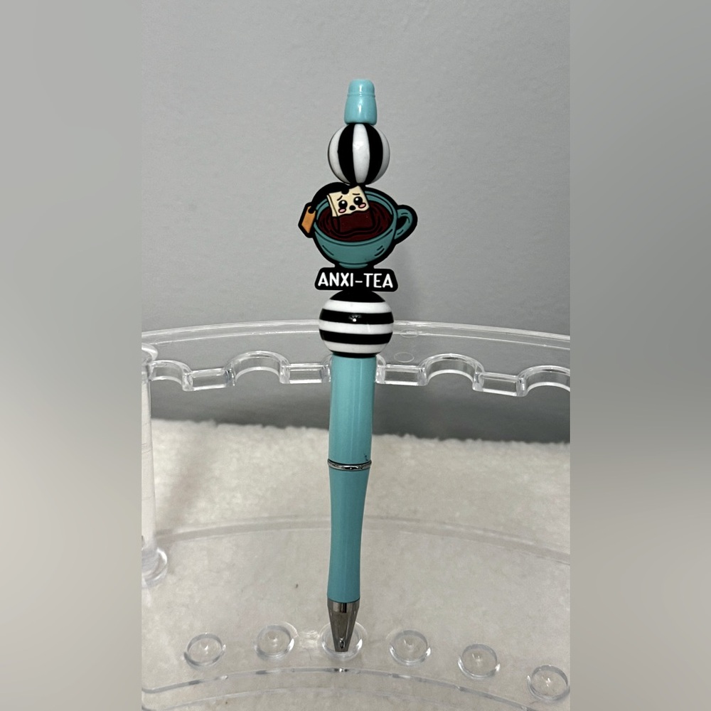 Cute Anxi-Tea Pen with Blue and Black Design